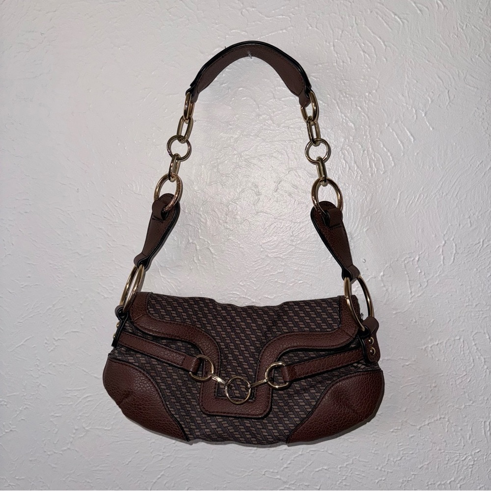 ASOS brown handbag with gold hardware